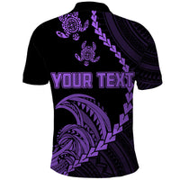 Custom Guam Polo Shirt Tribal Turtles Curves Style Purple - Wonder Print Shop
