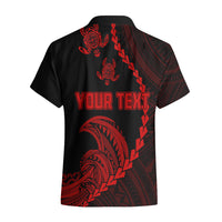 Personalised Guam Hawaiian Shirt Tribal Turtles Curves Style - Red - Wonder Print Shop