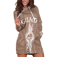 Personalised Guam Hoodie Dress Chamoro Latte Stone Mix Tropical - Brown - Wonder Print Shop