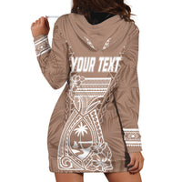 Personalised Guam Hoodie Dress Chamoro Latte Stone Mix Tropical - Brown - Wonder Print Shop