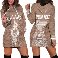 Personalised Guam Hoodie Dress Chamoro Latte Stone Mix Tropical - Brown - Wonder Print Shop