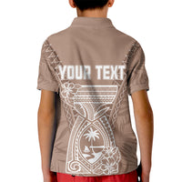 Custom Guam Polo Shirt for Kid Chamoro Latte Stone Mix Tropical Brown - Wonder Print Shop