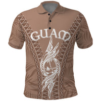 Custom Guam Polo Shirt Chamoro Latte Stone Mix Tropical Brown - Wonder Print Shop
