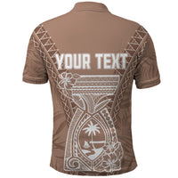 Custom Guam Polo Shirt Chamoro Latte Stone Mix Tropical Brown - Wonder Print Shop
