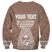 Personalised Guam Sweatshirt Chamoro Latte Stone Mix Tropical - Brown - Wonder Print Shop