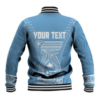 Personalised Guam Baseball Jacket Chamoro Latte Stone Mix Tropical - Blue LT7 - Wonder Print Shop