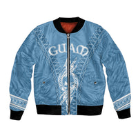 Personalised Guam Bomber Jacket Chamoro Latte Stone Mix Tropical - Blue LT7 - Wonder Print Shop