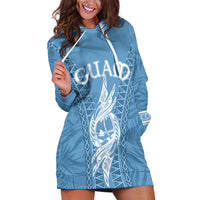 Personalised Guam Hoodie Dress Chamoro Latte Stone Mix Tropical - Blue - Wonder Print Shop