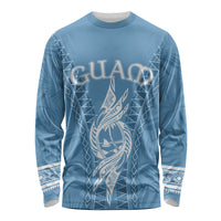 Personalised Guam Long Sleeve Shirt Chamoro Latte Stone Mix Tropical - Blue - Wonder Print Shop