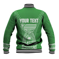 Personalised Guam Baseball Jacket Chamoro Latte Stone Mix Tropical - Green LT7 - Wonder Print Shop