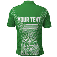 Custom Guam Polo Shirt Chamoro Latte Stone Mix Tropical Green - Wonder Print Shop