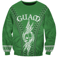 Personalised Guam Sweatshirt Chamoro Latte Stone Mix Tropical - Green - Wonder Print Shop