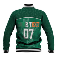 Personalised Ireland Rugby 2023 Baseball Jacket Celtic Cross Mix Shamrocks LT7 - Wonder Print Shop
