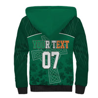 Personalised Ireland Rugby 2023 Sherpa Hoodie Celtic Cross Mix Shamrocks - Wonder Print Shop