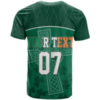 Personalised Ireland Rugby 2023 T Shirt Celtic Cross Mix Shamrocks - Wonder Print Shop