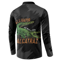Alligator Alcatraz Button Sweatshirt ICE With A Bite - Wonder Print Shop