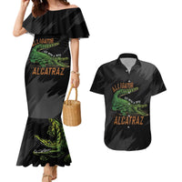 Alligator Alcatraz Couples Matching Mermaid Dress and Hawaiian Shirt ICE With A Bite - Wonder Print Shop