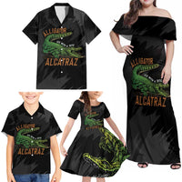Alligator Alcatraz Family Matching Off Shoulder Maxi Dress and Hawaiian Shirt ICE With A Bite - Wonder Print Shop