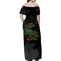 Alligator Alcatraz Family Matching Off Shoulder Maxi Dress and Hawaiian Shirt ICE With A Bite - Wonder Print Shop