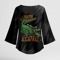 Alligator Alcatraz Kimono Sleeve Blouse ICE With A Bite - Wonder Print Shop