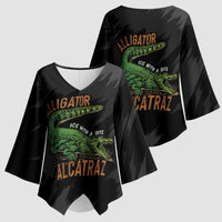 Alligator Alcatraz Kimono Sleeve Blouse ICE With A Bite - Wonder Print Shop