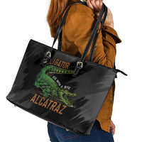 Alligator Alcatraz Leather Tote Bag ICE With A Bite - Wonder Print Shop