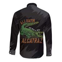 Alligator Alcatraz Long Sleeve Button Shirt ICE With A Bite - Wonder Print Shop