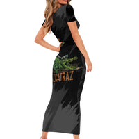 Alligator Alcatraz Short Sleeve Bodycon Dress ICE With A Bite - Wonder Print Shop