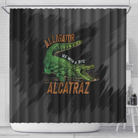 Alligator Alcatraz Shower Curtain ICE With A Bite - Wonder Print Shop