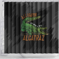 Alligator Alcatraz Shower Curtain ICE With A Bite - Wonder Print Shop