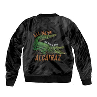 Alligator Alcatraz Sleeve Zip Bomber Jacket ICE With A Bite - Wonder Print Shop