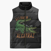Alligator Alcatraz Sleeveless Puffer Jacket ICE With A Bite - Wonder Print Shop