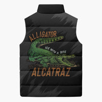 Alligator Alcatraz Sleeveless Puffer Jacket ICE With A Bite - Wonder Print Shop
