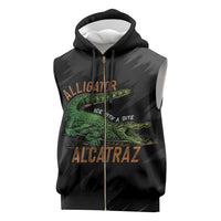Alligator Alcatraz Sleeveless Zip Hoodie ICE With A Bite - Wonder Print Shop