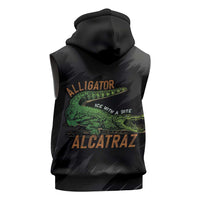 Alligator Alcatraz Sleeveless Zip Hoodie ICE With A Bite - Wonder Print Shop