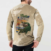 Alligator Alcatraz Retro Button Sweatshirt The Swamp - Wonder Print Shop