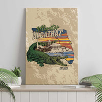 Alligator Alcatraz Retro Canvas Wall Art The Swamp - Wonder Print Shop