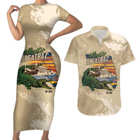 Alligator Alcatraz Retro Couples Matching Short Sleeve Bodycon Dress and Hawaiian Shirt The Swamp - Wonder Print Shop