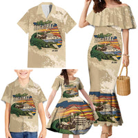 Alligator Alcatraz Retro Family Matching Mermaid Dress and Hawaiian Shirt The Swamp - Wonder Print Shop