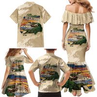 Alligator Alcatraz Retro Family Matching Mermaid Dress and Hawaiian Shirt The Swamp - Wonder Print Shop