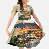 Alligator Alcatraz Retro Family Matching Short Sleeve Bodycon Dress and Hawaiian Shirt The Swamp - Wonder Print Shop