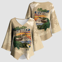 Alligator Alcatraz Retro Kimono Sleeve Blouse The Swamp - Wonder Print Shop