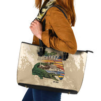 Alligator Alcatraz Retro Leather Tote Bag The Swamp - Wonder Print Shop