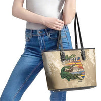 Alligator Alcatraz Retro Leather Tote Bag The Swamp - Wonder Print Shop