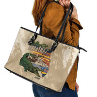 Alligator Alcatraz Retro Leather Tote Bag The Swamp - Wonder Print Shop