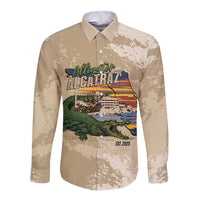 Alligator Alcatraz Retro Long Sleeve Button Shirt The Swamp - Wonder Print Shop