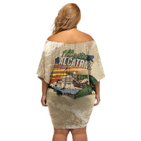 Alligator Alcatraz Retro Off Shoulder Short Dress The Swamp - Wonder Print Shop