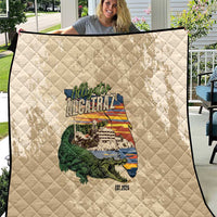 Alligator Alcatraz Retro Quilt The Swamp - Wonder Print Shop
