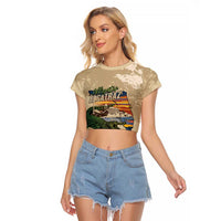 Alligator Alcatraz Retro Raglan Cropped T Shirt The Swamp - Wonder Print Shop