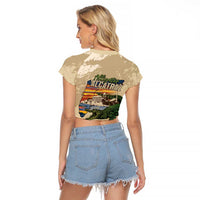 Alligator Alcatraz Retro Raglan Cropped T Shirt The Swamp - Wonder Print Shop